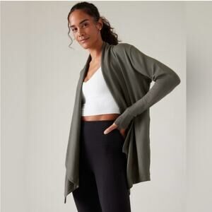 Athleta Pranayama Restore Wrap Cardigan Hermatite Gray XL
